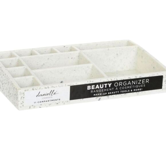 Danielle Creations 11 Compartment Marbled Beauty Organizer - Picture 1 of 5